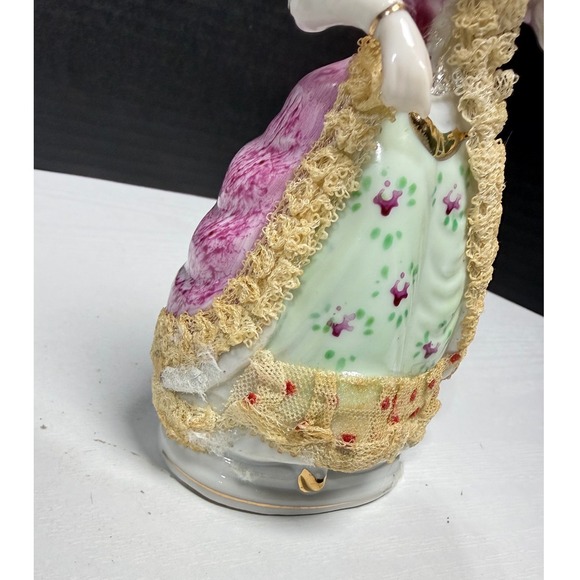 Vintage Porcelain Figurine Lady Elegant  Lace Dress Collectible Ceramic Japan - Picture 6 of 7